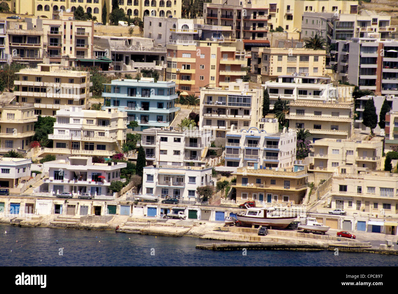 Saint Paul's, Malta. Apartment Buildings. Flats. Stock Photo