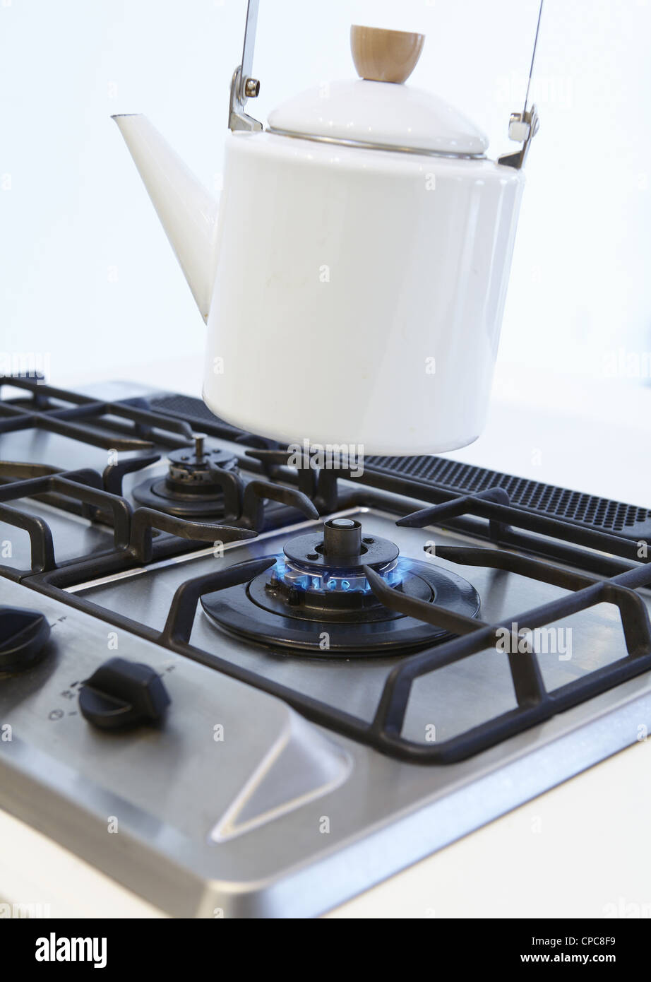 Boiling kettle on hob Stock Photo Alamy