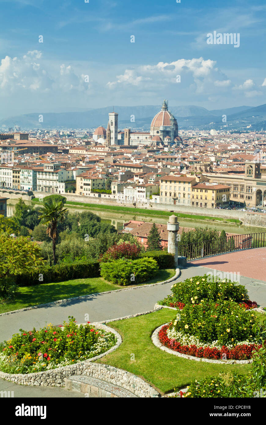 Florence skyline, Duomo from Piazzale Michelangelo Firenze Tuscany Italy EU Europe Stock Photo