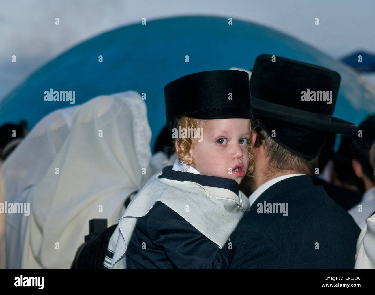 Orthodox Jews celebrates Halake in Bar Yochai tomb in Meron Stock Photo