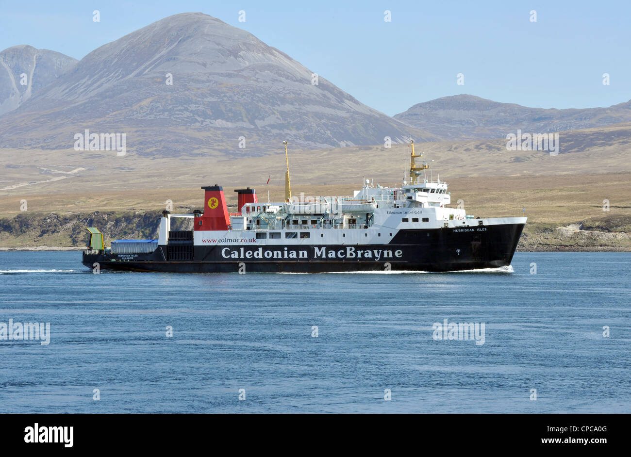 The Caledonian Macbrayne ferry from Islay to the mainland at Port Askaig on Isaly Stock Photo