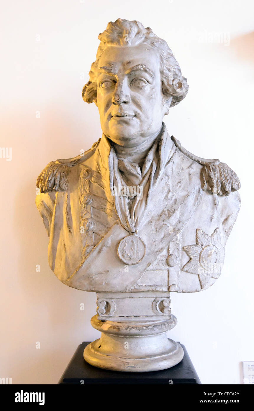 Bust of Adminral Adam duncan, 1st Viscount Duncan 1731-1804 by Sir Francis Chantrey (1781-1841) - Queen's House, Greenwich - London, England Stock Photo
