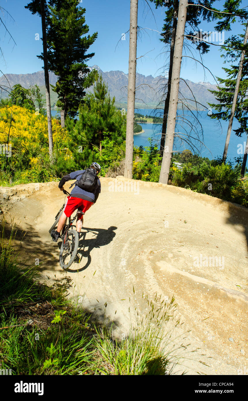 Downhill mountain biking at Queenstown Bike Park South Island New
