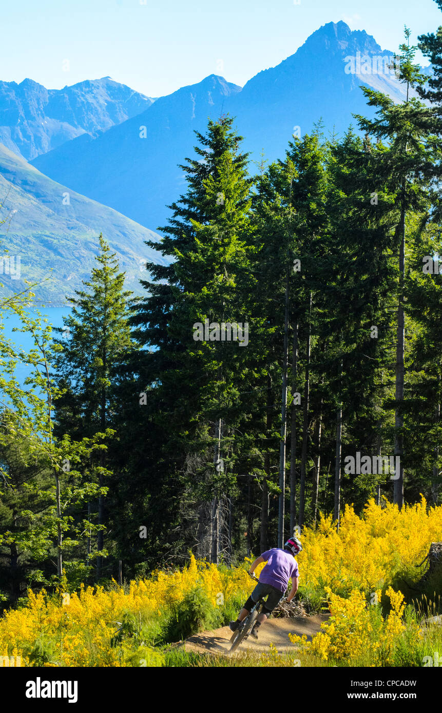 Downhill mountain biking at Queenstown Bike Park South Island New