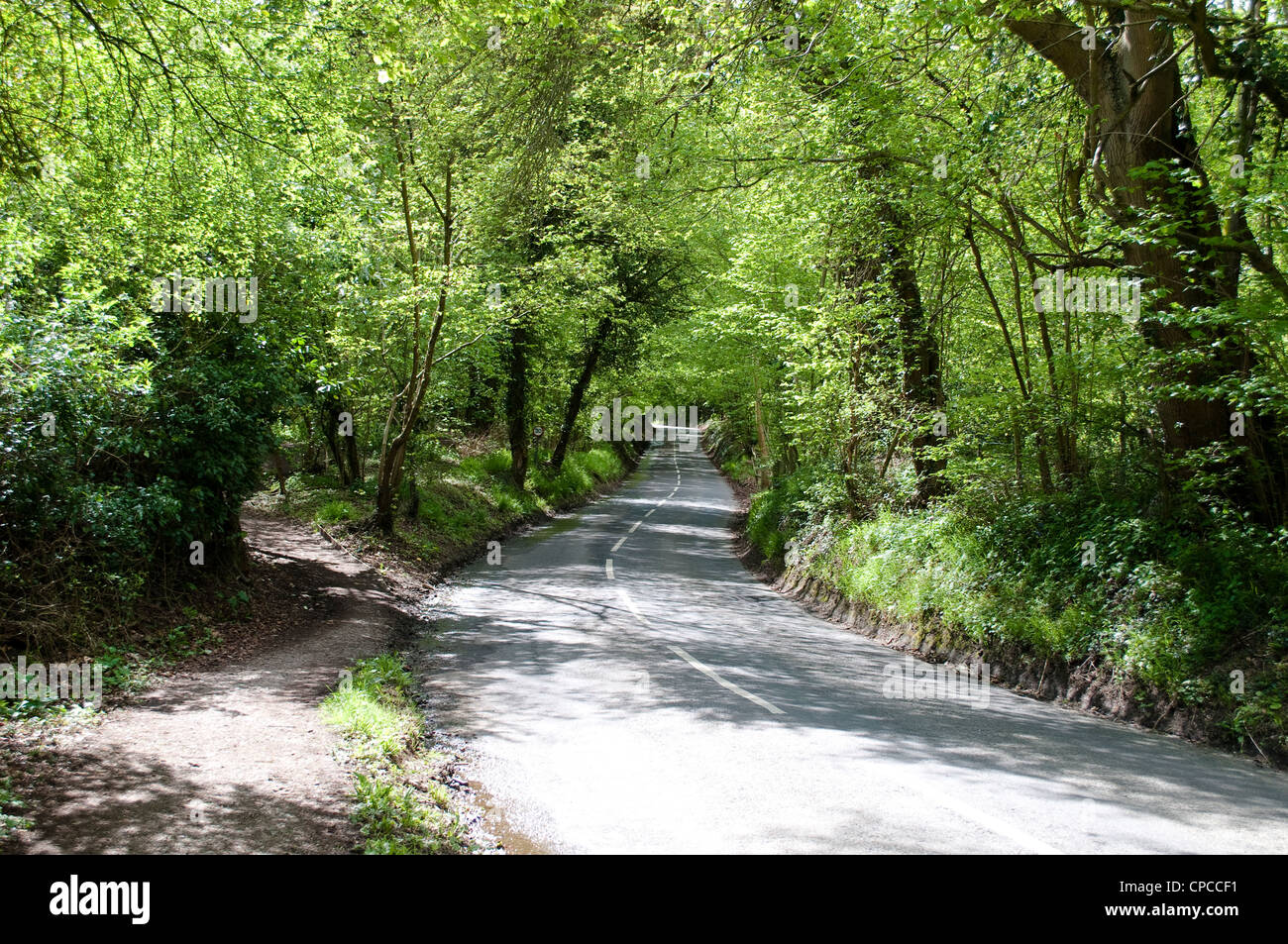 Country road, Hedgerley, Buckinghamshire, England, UK Stock Photo