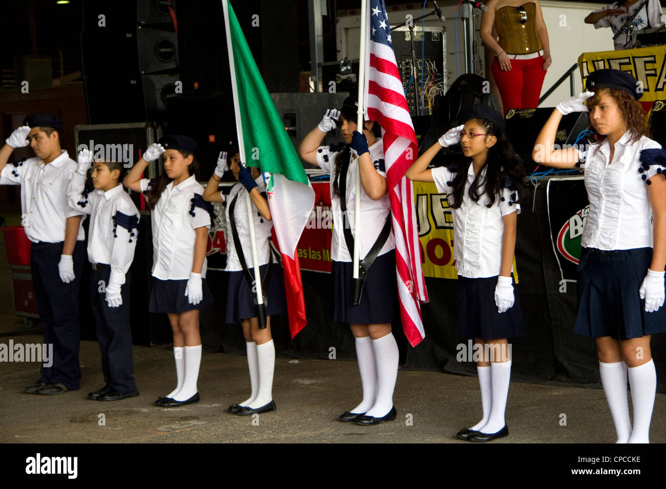 School children during Cinco de Mayo Festival in Austin, Texas Stock Photo