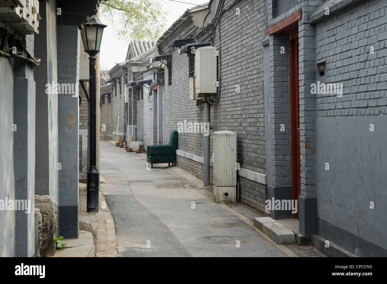 An armchair in a Hutong in Beijing China Stock Photo Alamy