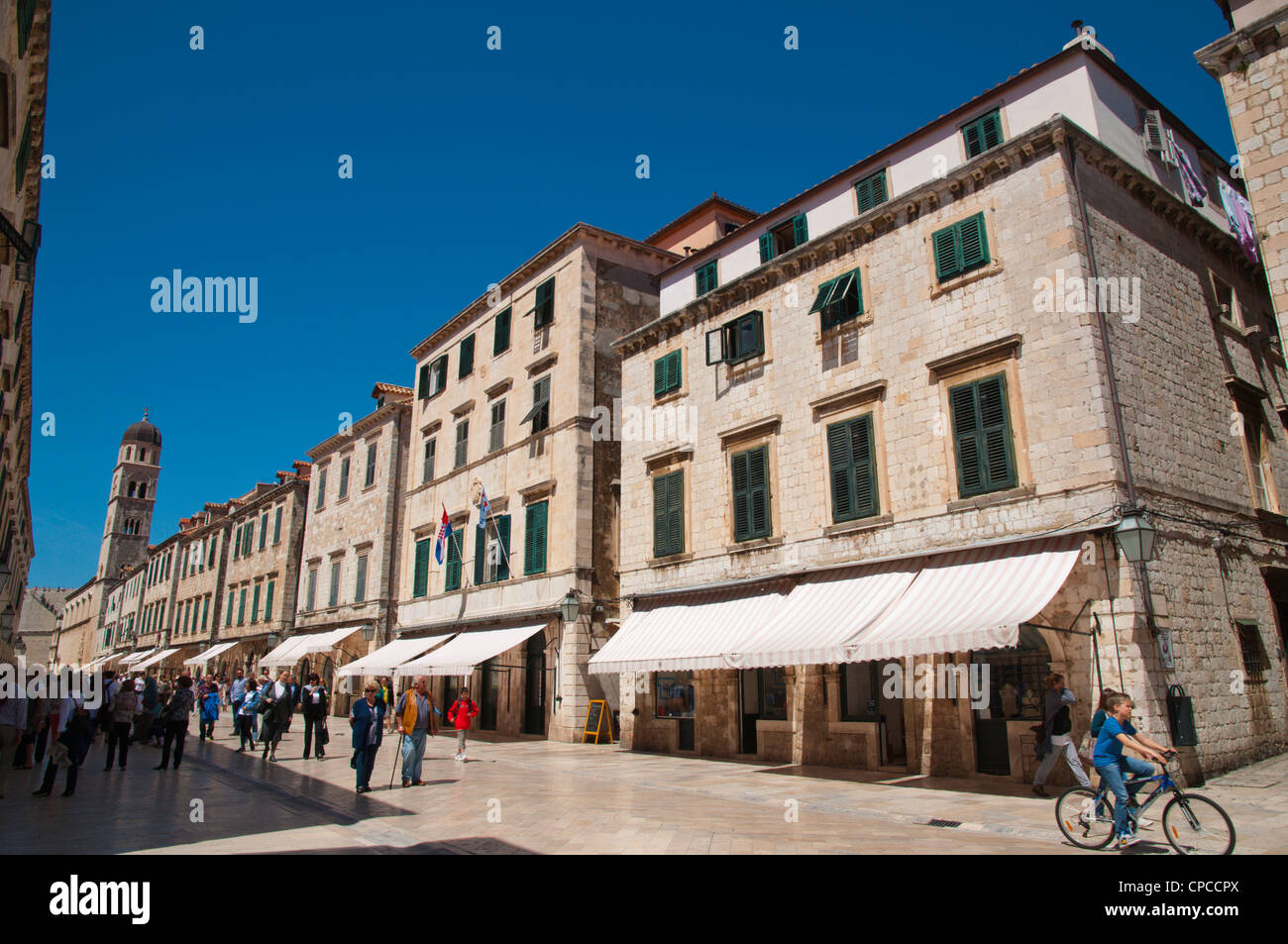 Stradun main street Grad the old town Dubrovnik city Dalmatia Croatia Europe Stock Photo