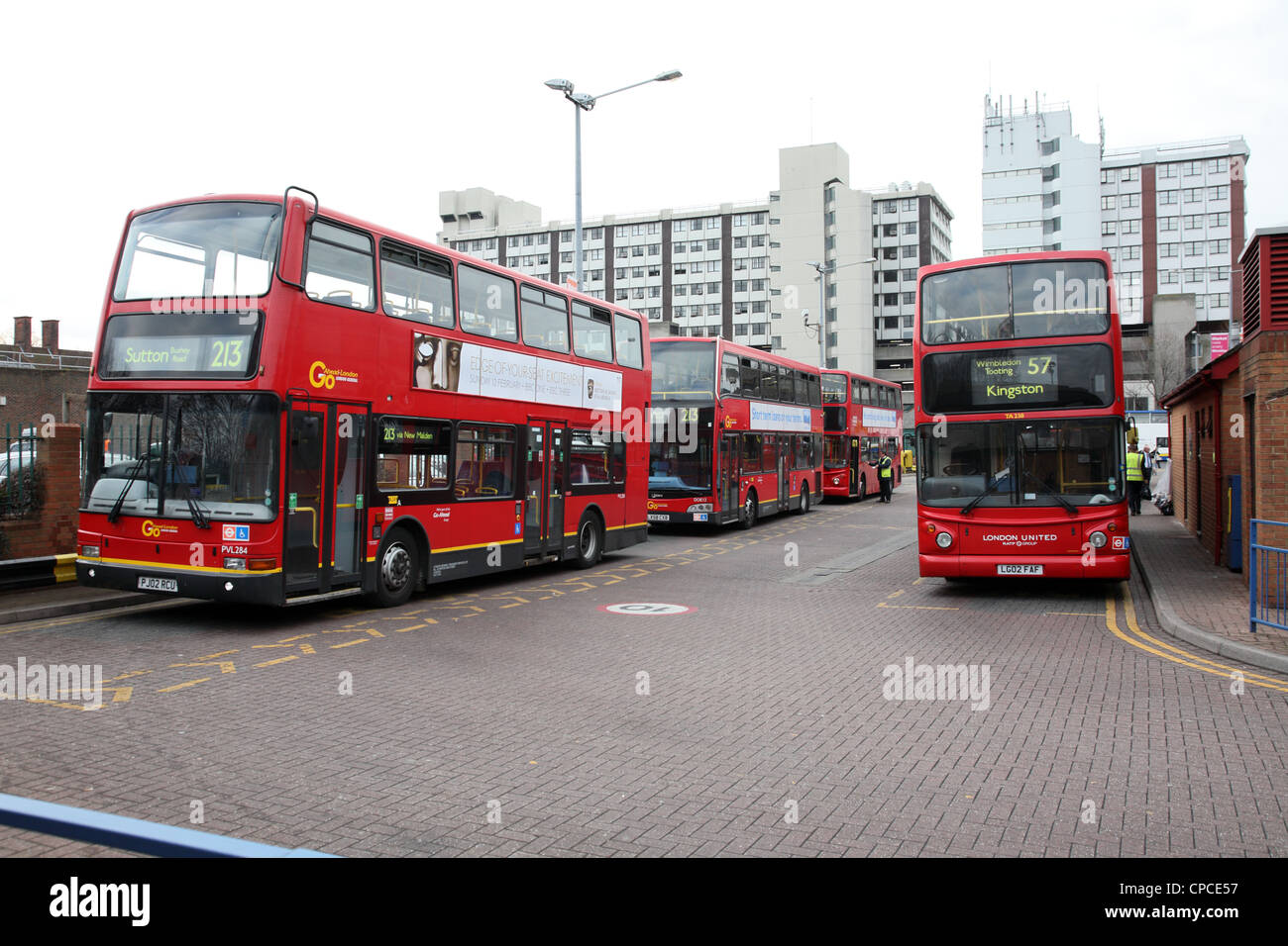 Buses at Kingston Fairfield bus station Stock Photo Alamy