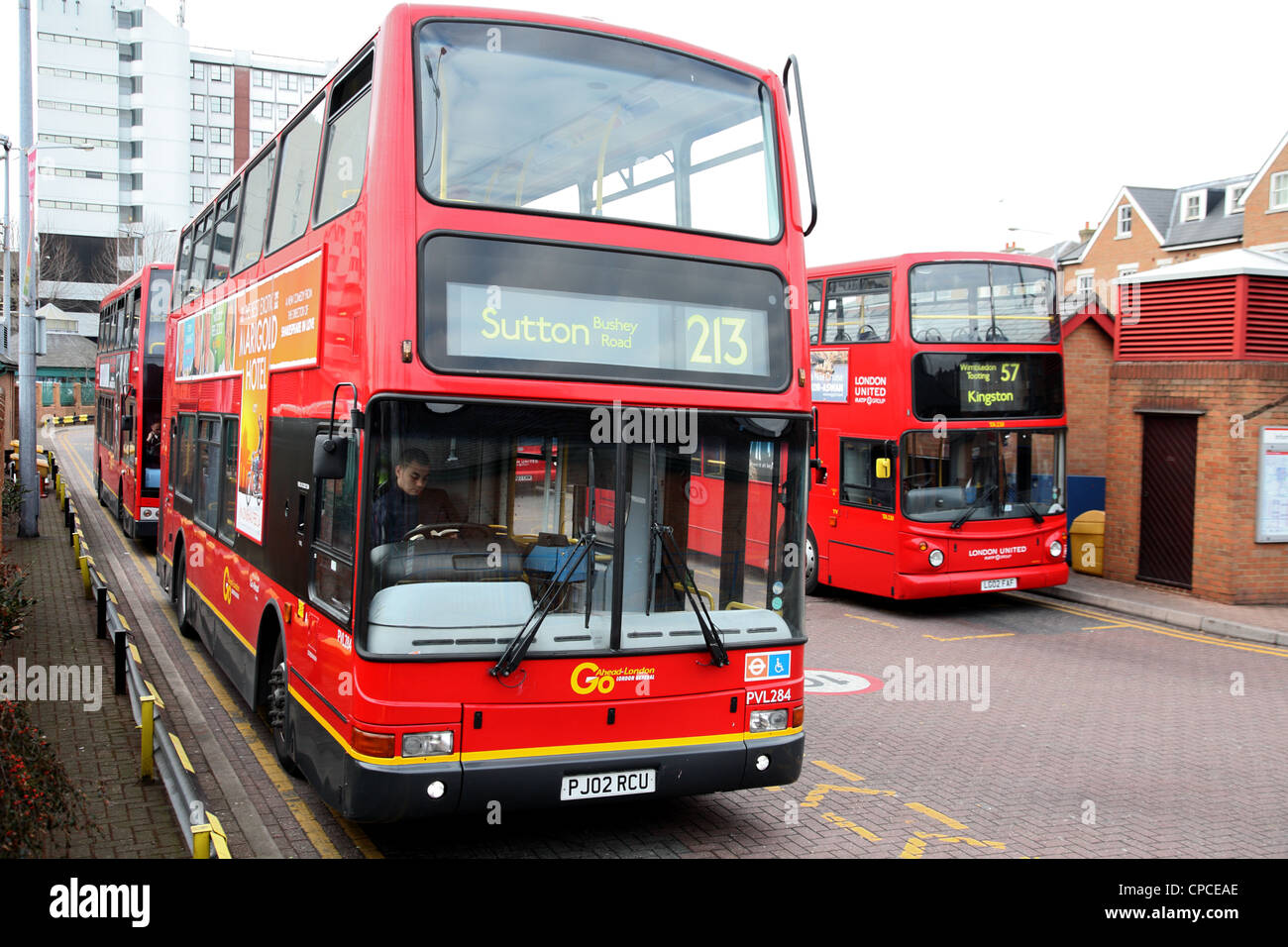 Buses at Kingston Fairfield bus station Stock Photo Alamy