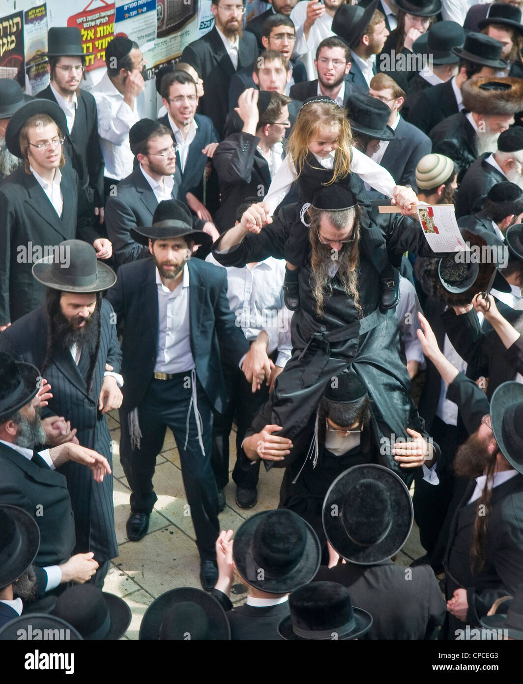 Orthodox Jews celebrates Halake in Bar Yochai tomb in Meron Stock Photo