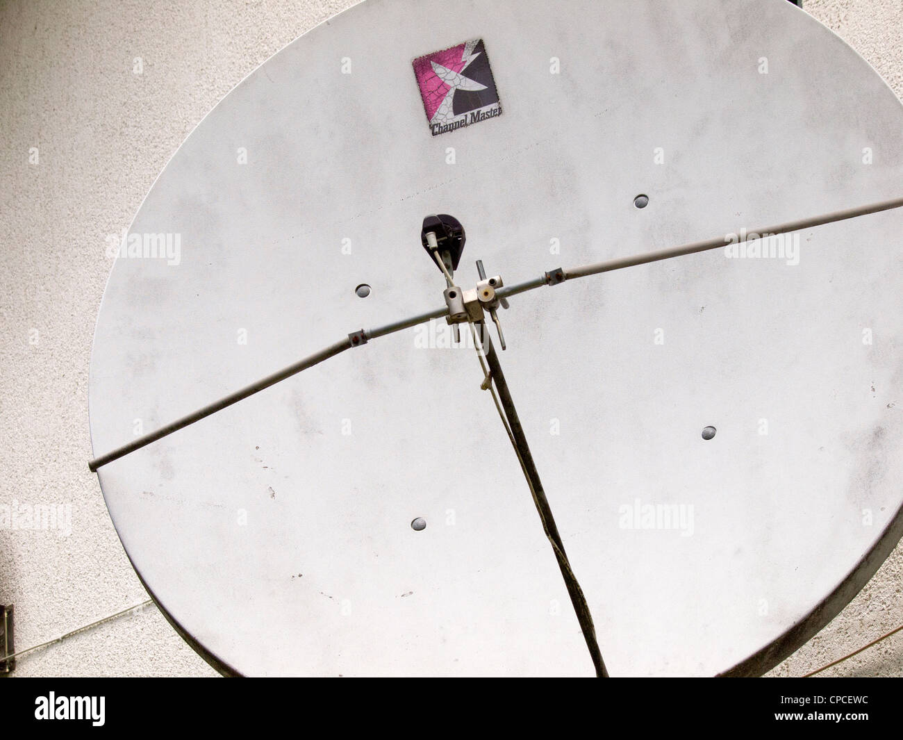 Large satellite dish at home Stock Photo Alamy