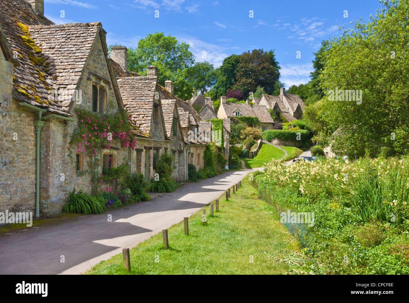 Cotswolds village of Bibury Arlington Row weavers cottages Bibury