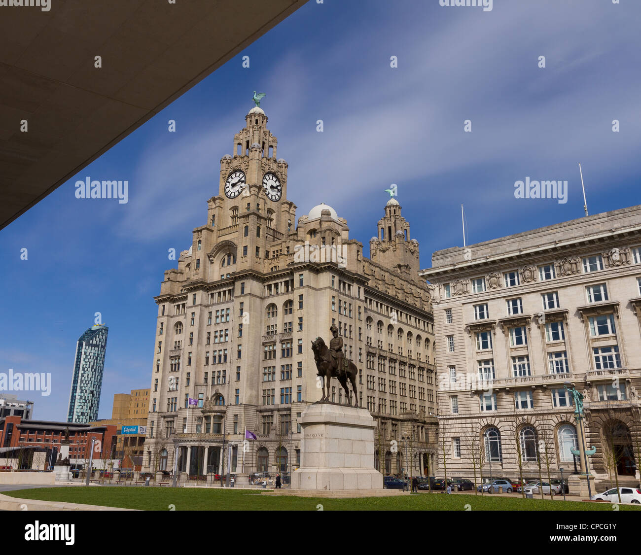 Royal Liver Building, a Grade I listed building in Liverpool Stock Photo