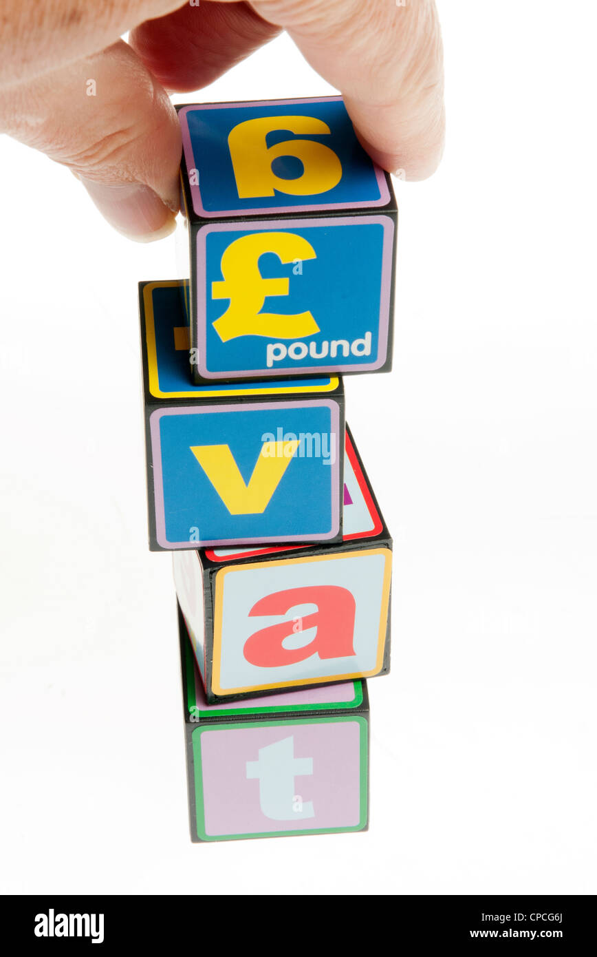 value added tax concept with toy building blocks Stock Photo