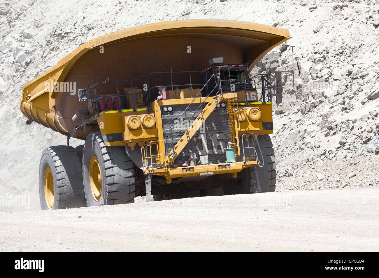 Dump Truck at Copper Mine in Chile Stock Photo