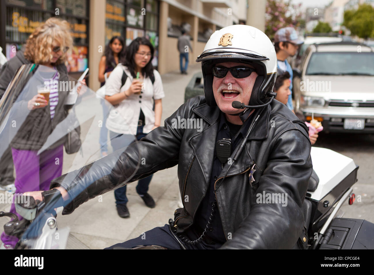 US motorcycle cop San Francisco California USA Stock Photo Alamy