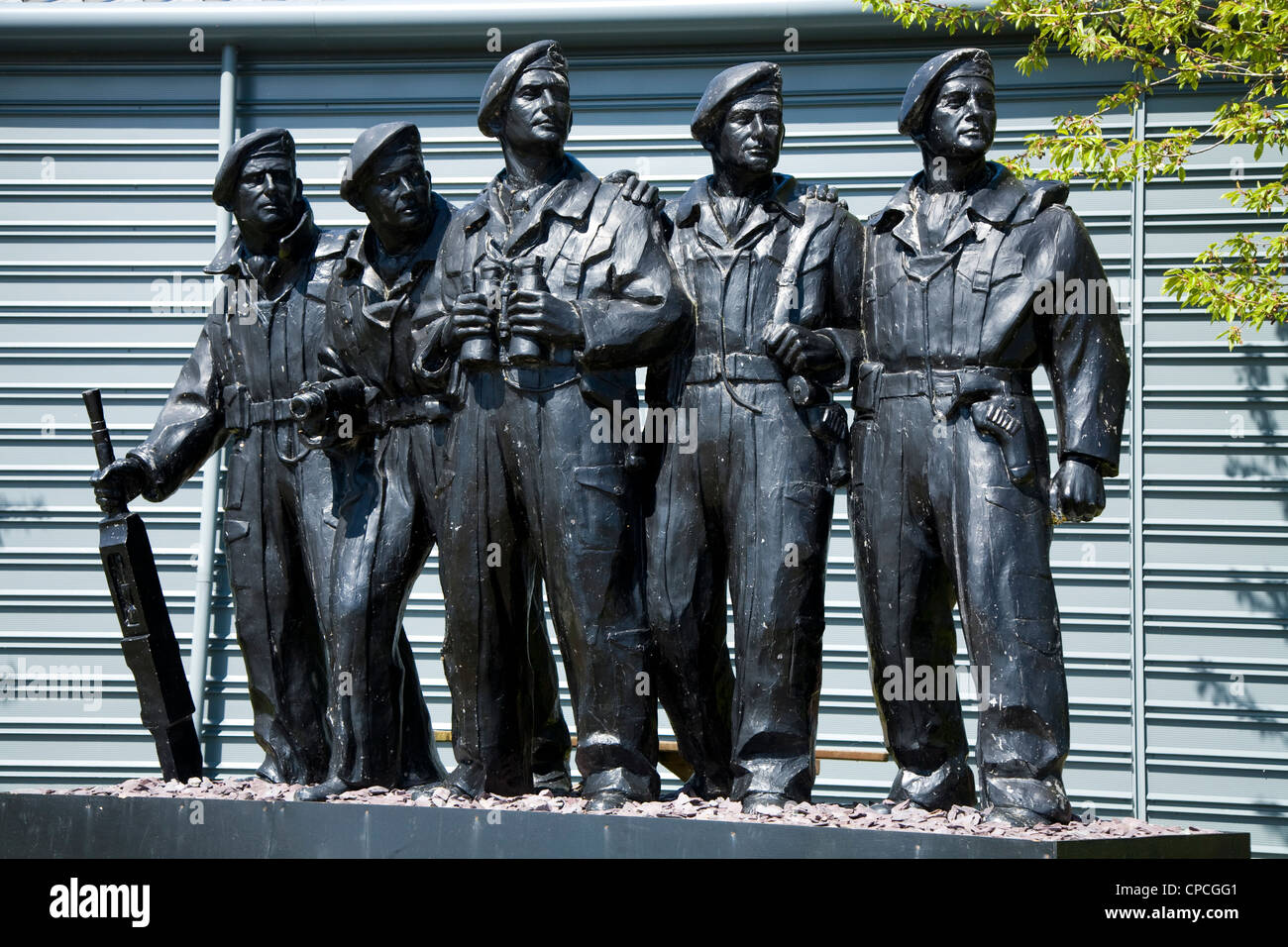 Fibreglass model of bronze statue (in Whitehall London) of Royal Tank Regiment Memorial Statue The Tank Museum, Bovington Dorset Stock Photo