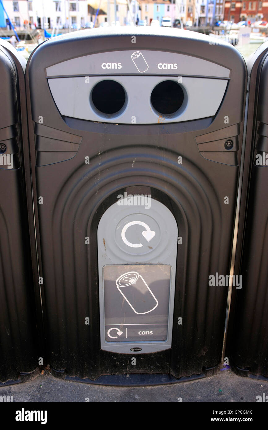 Recycling Bin for metal cans and tins Stock Photo Alamy