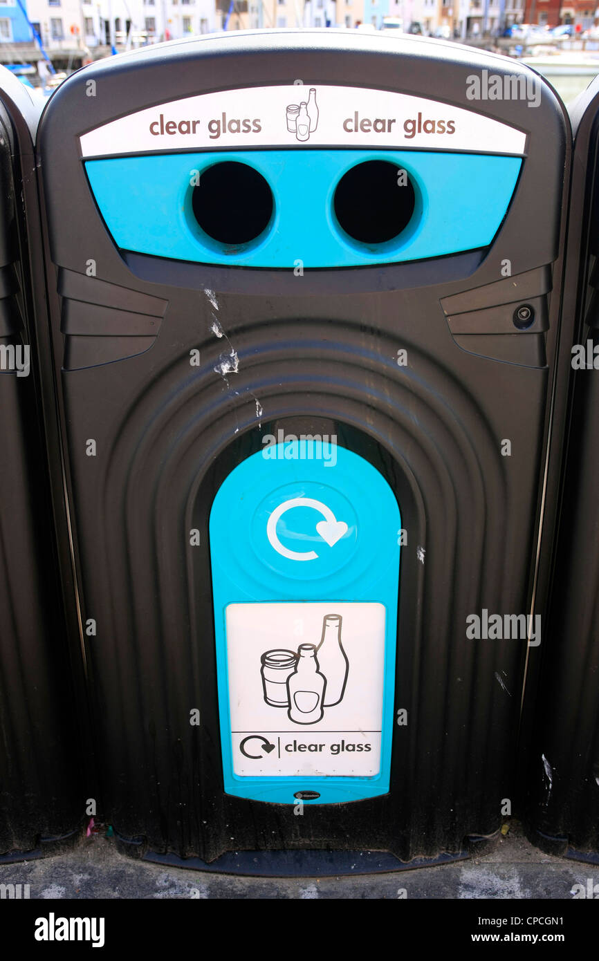 Recycling Bin for clear glass Stock Photo - Alamy