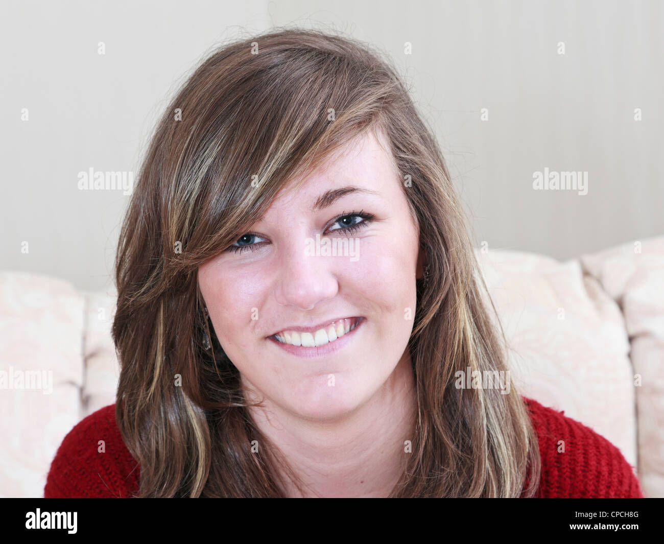 Portrait of a smiling teenage girl aged fifteen years Stock Photo - Alamy