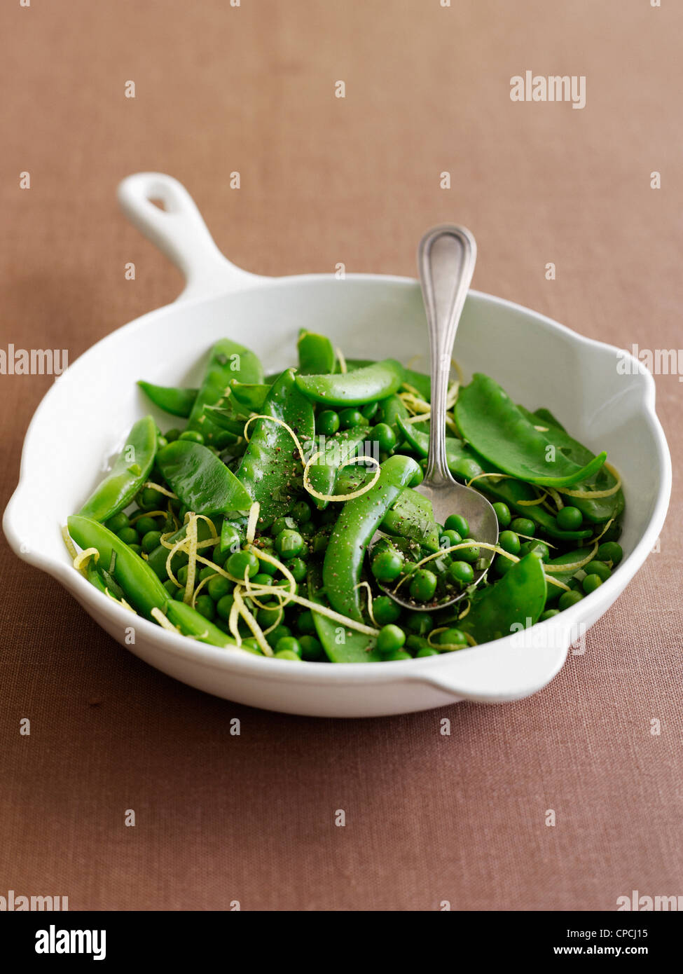 Dish of peas and beans Stock Photo Alamy