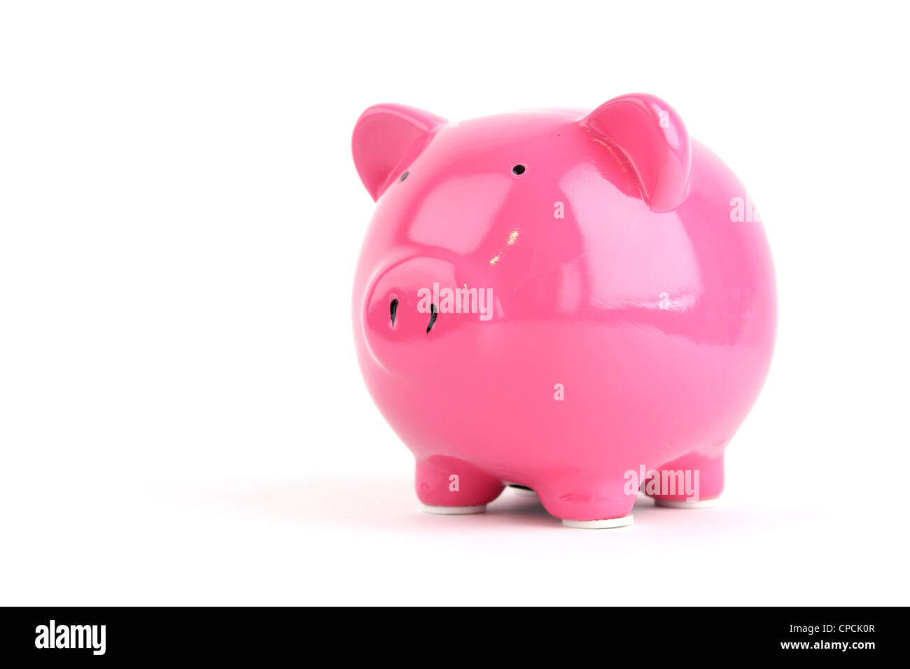Pink Piggy Bank Isolated On White Background Stock Photo - Alamy