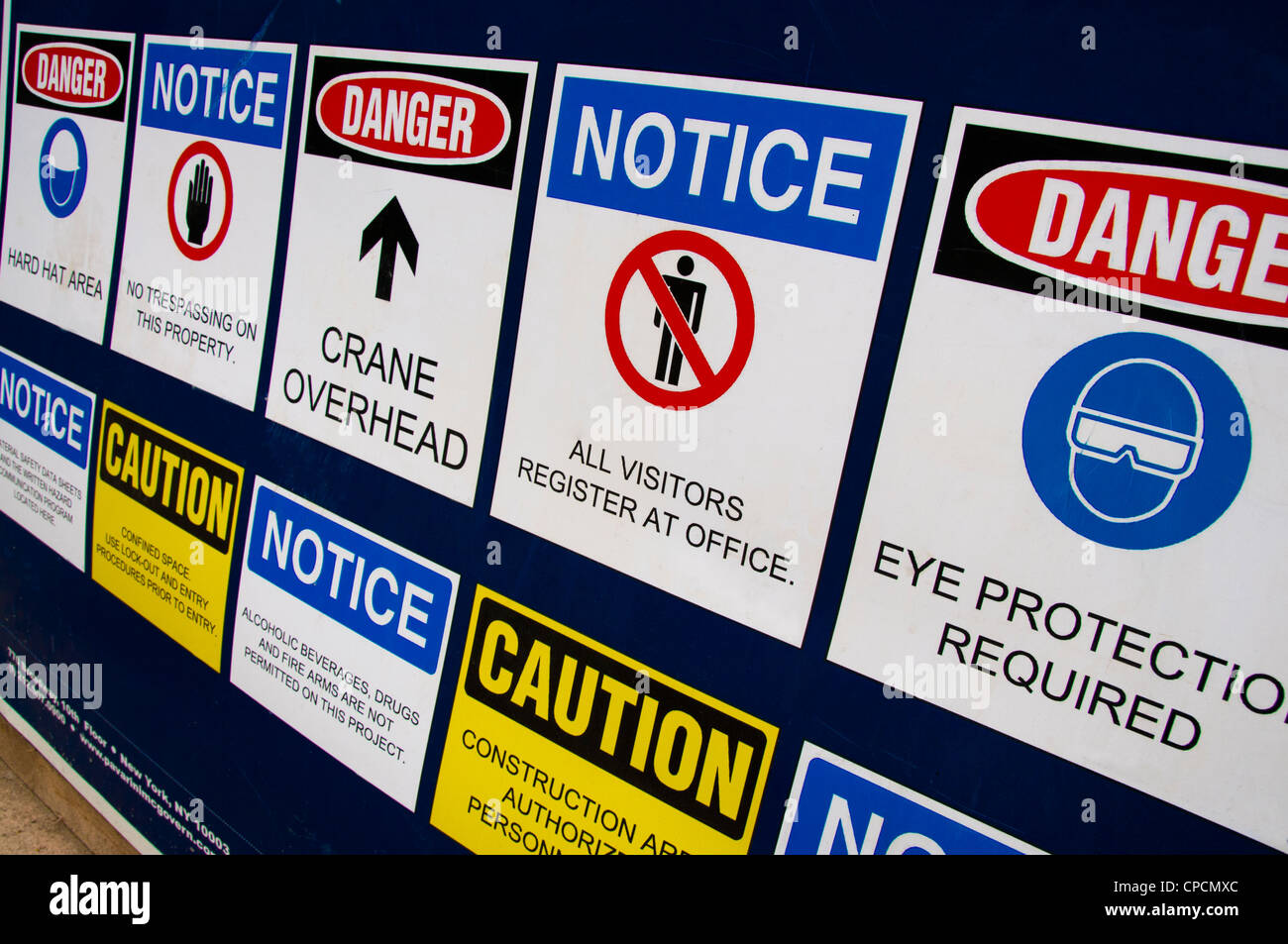 safety warning Signs Stock Photo