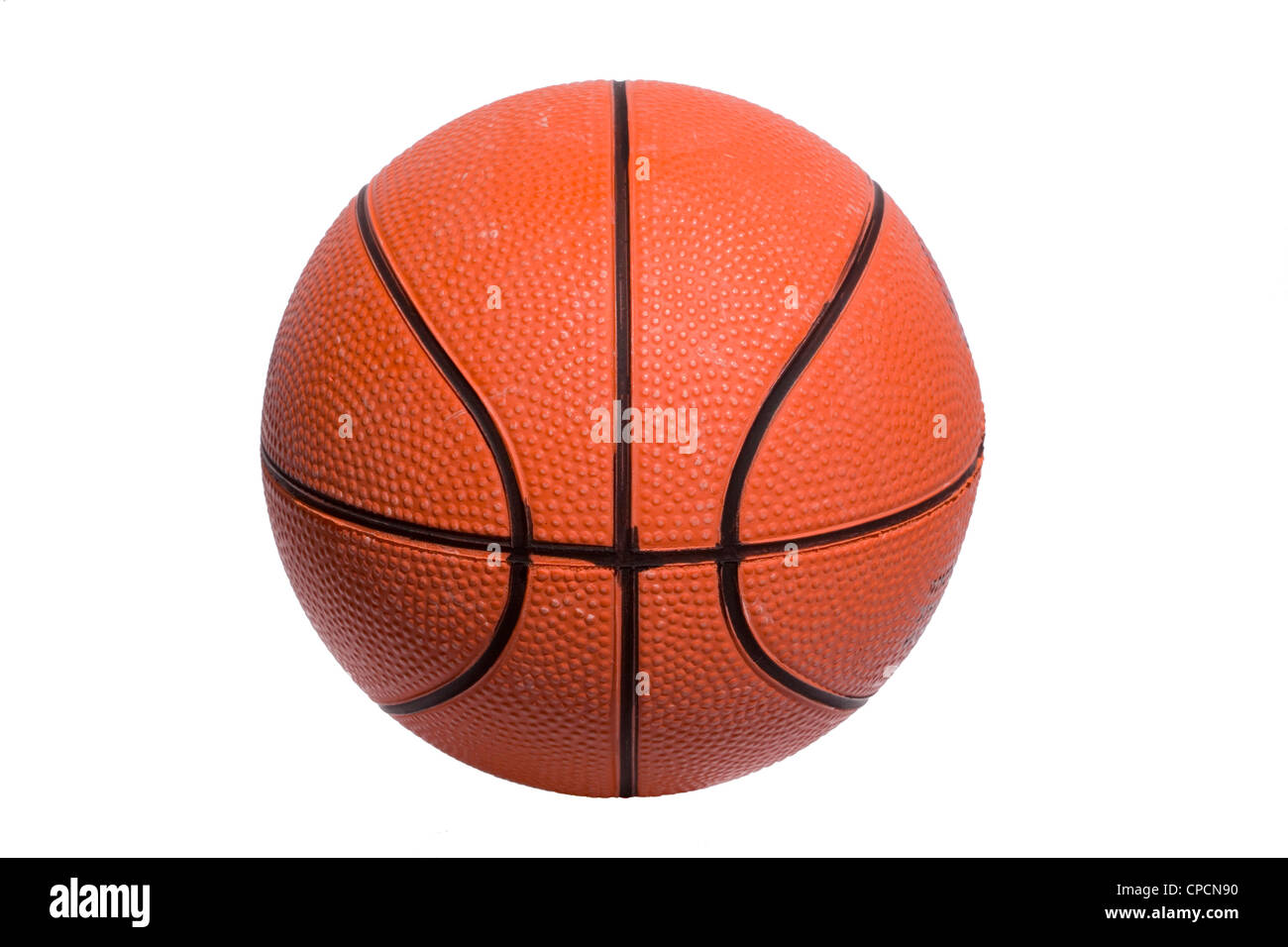a closeup of a basketball over white Stock Photo