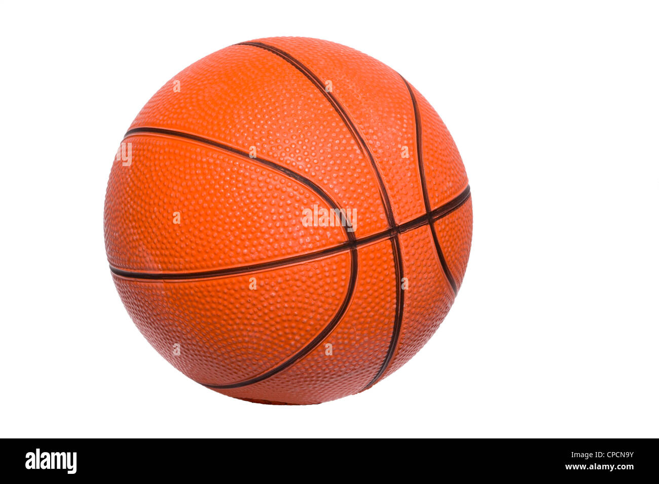 a closeup of a basketball over white Stock Photo