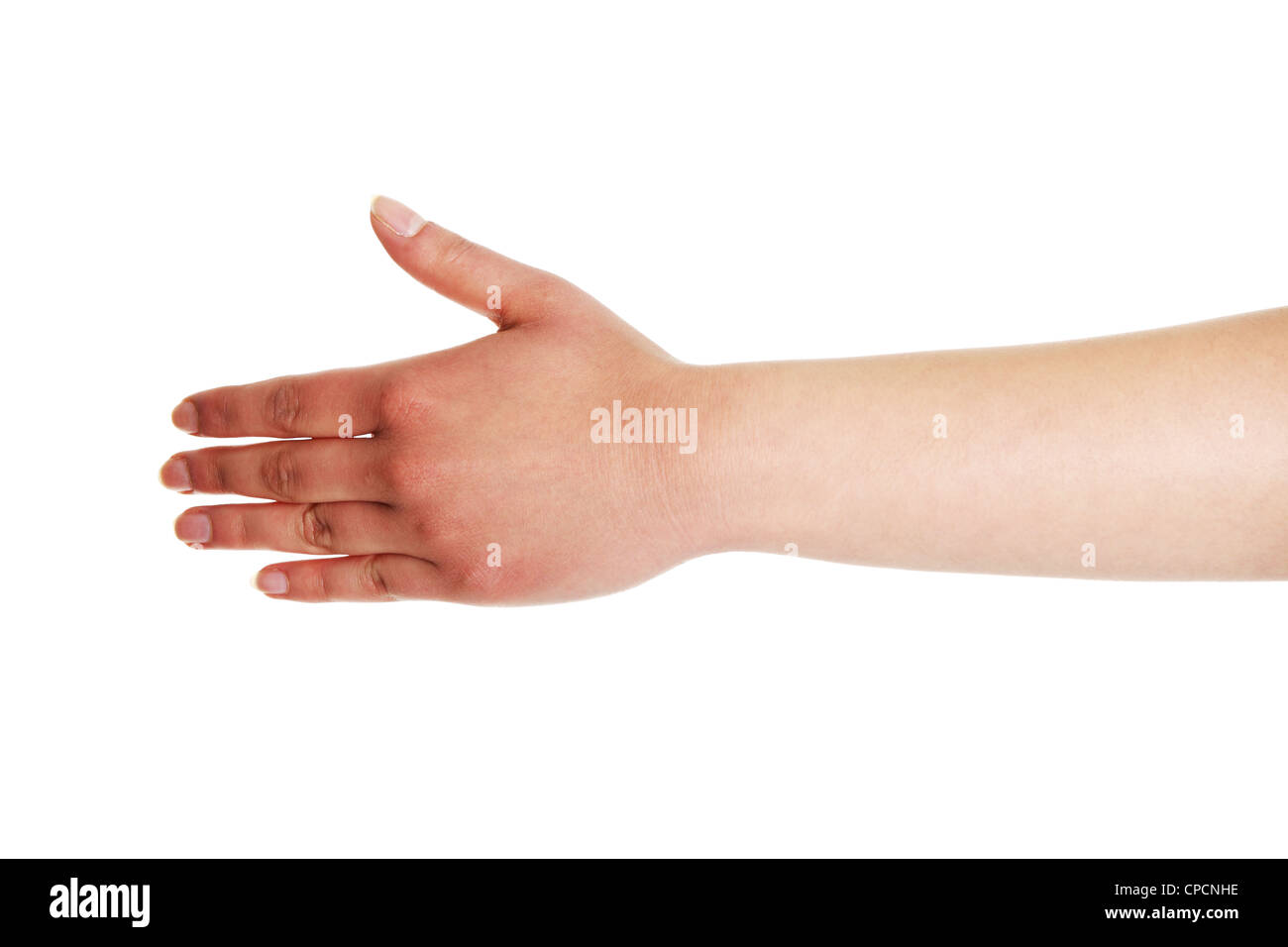 Empty hand isolated on white background Stock Photo - Alamy