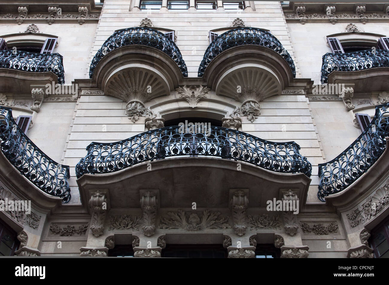Modernist building facade in Passeig de Gracia, Barcelona, Spain. Stock Photo