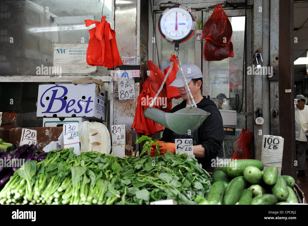 Shop selling vegetables in Chinatown New York Stock Photo Alamy
