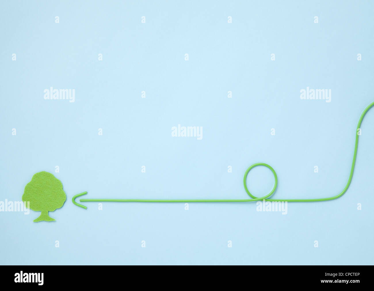 Arrow pointing to tree (Ecology image Stock Photo - Alamy