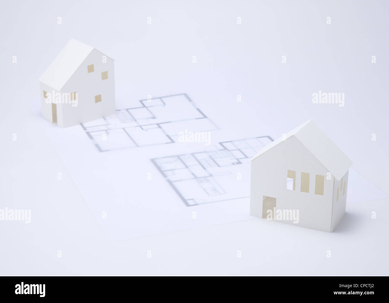 Floor plan and houses Stock Photo - Alamy