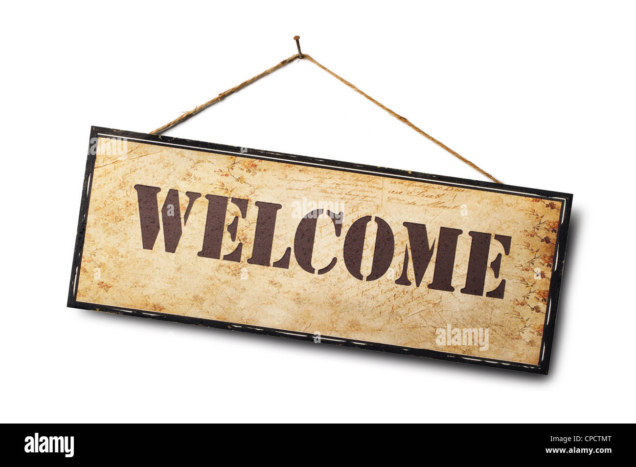 Welcome sign isolated on white. Stock Photo