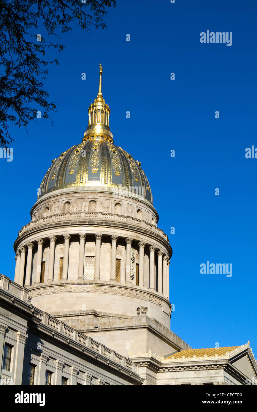 Golden dome of the West Virginia statehouse located in Charleston, West Virginia, USA. Stock Photo