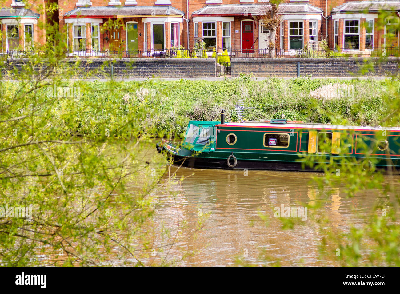 barge in town Stock Photo