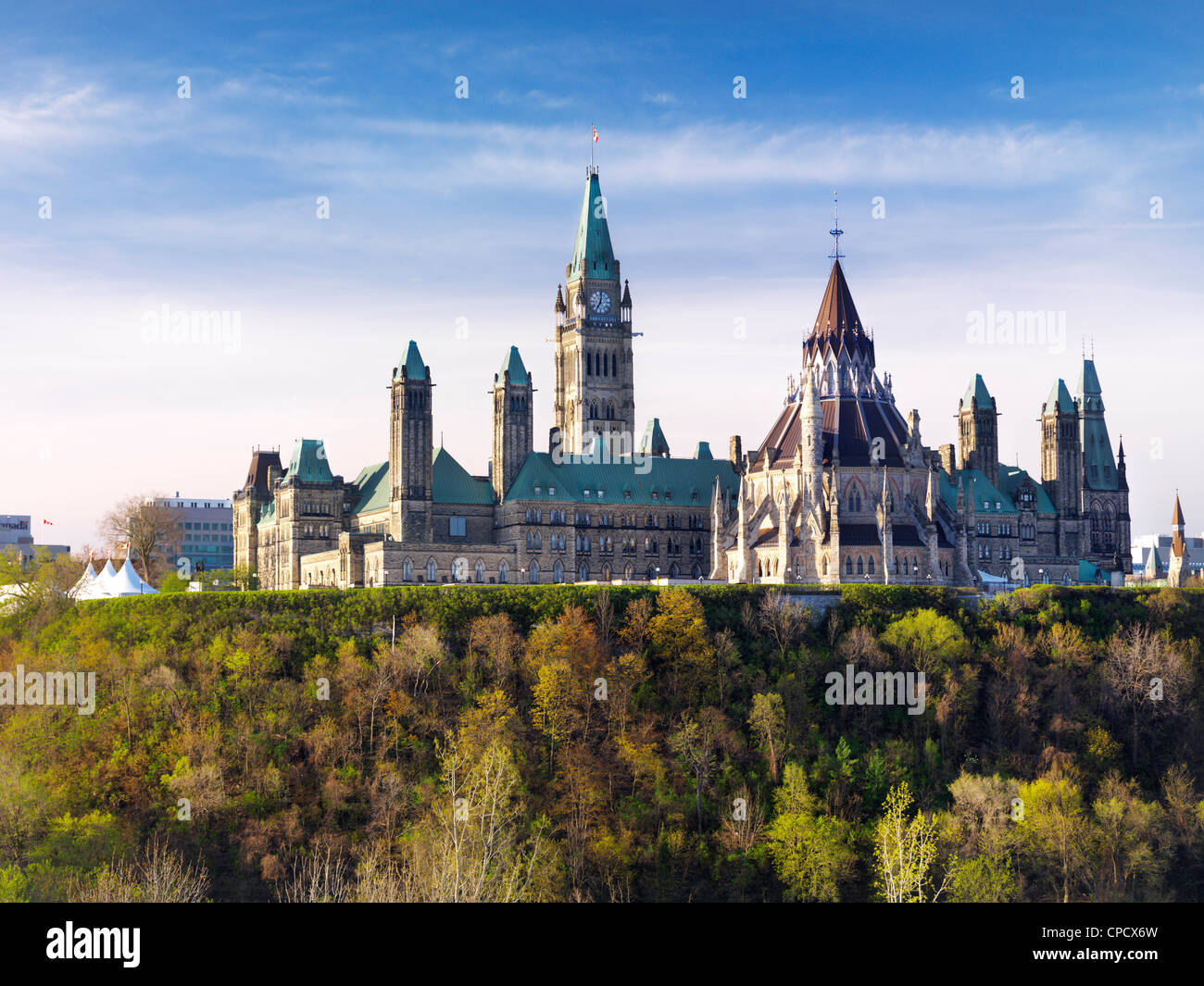 The Parliament Building in Ottawa, Ontario, Canada springtime scenic May 2012 Stock Photo