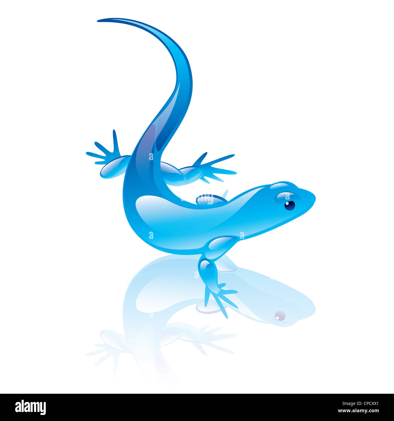 Голубая ящерица нарисованная