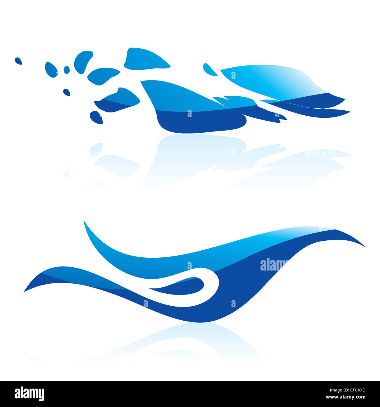 illustration of abstract blue waves on white background #12 Stock Photo ...