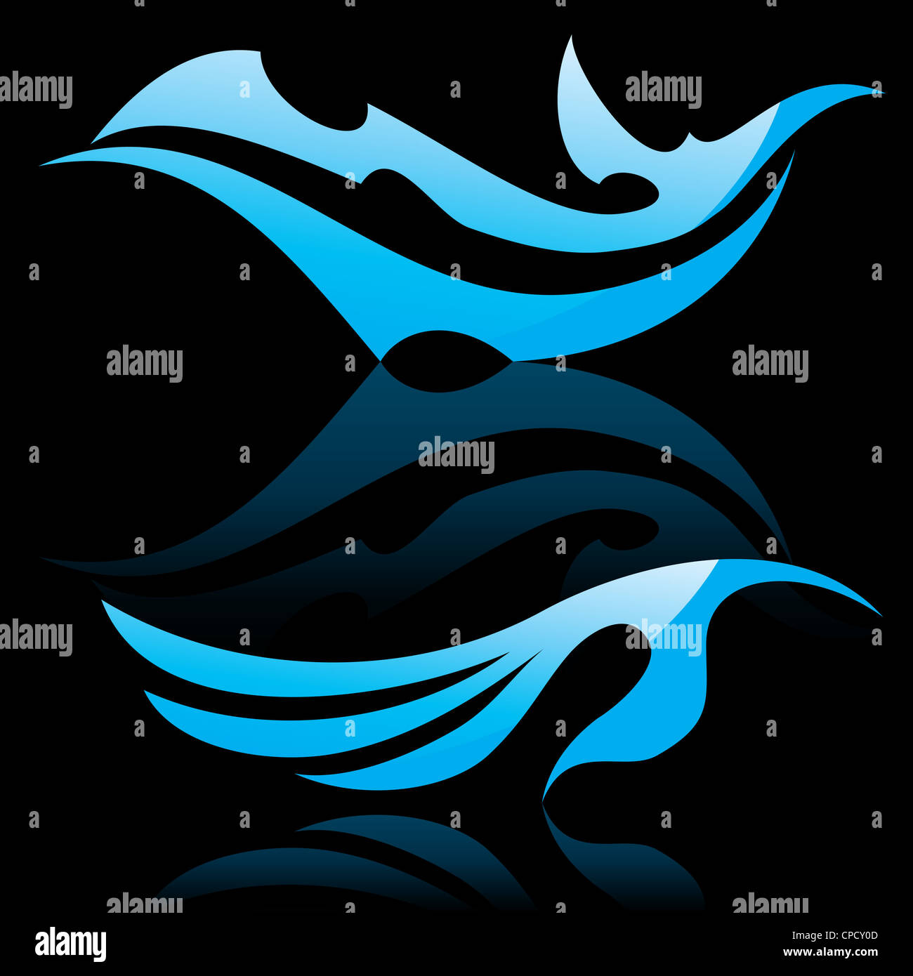 illustration of abstract blue waves on black background #7 Stock Photo ...
