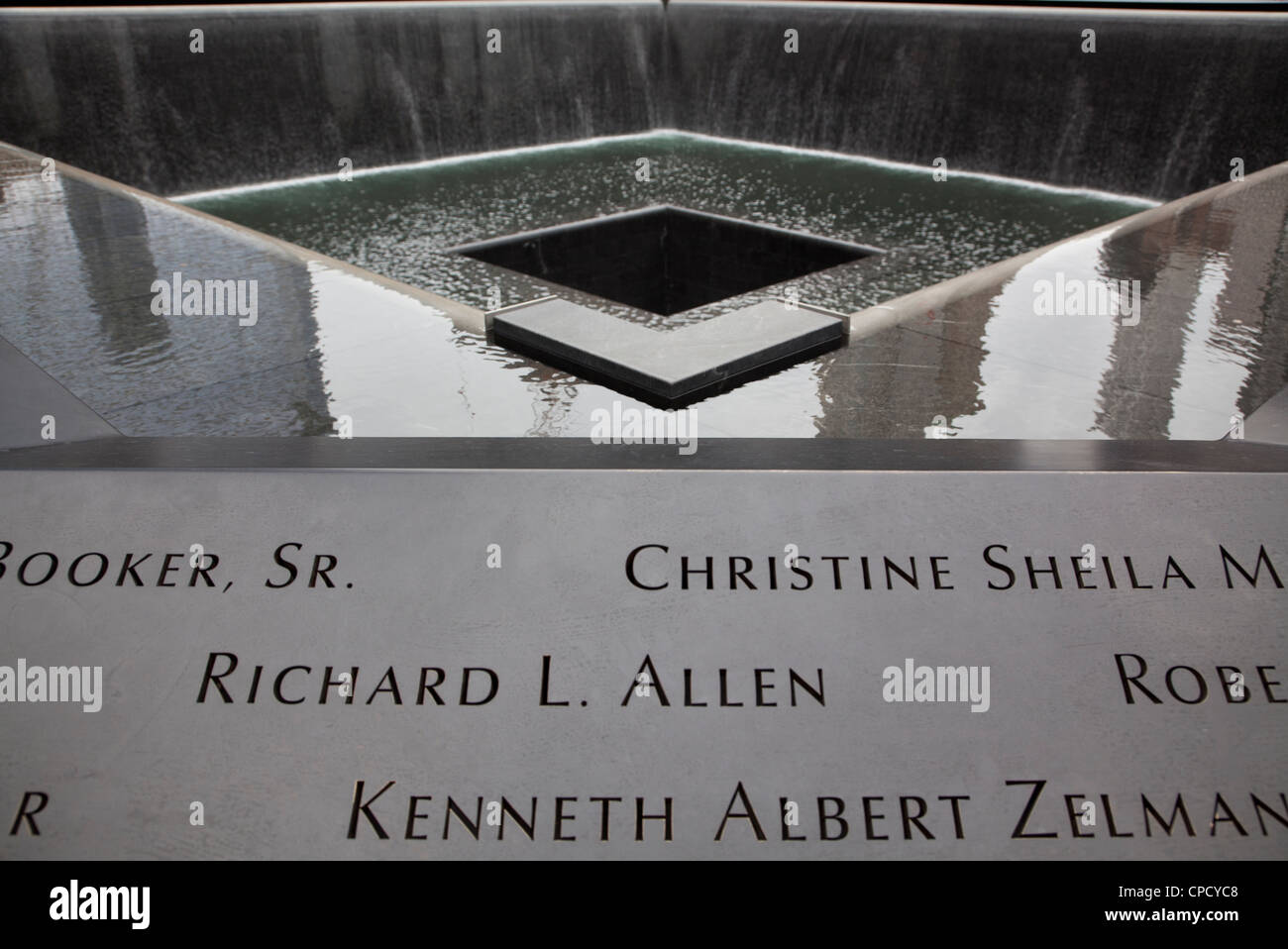 National September 11 Memorial at the World Trade Center site, Manhattan, New York City Stock Photo