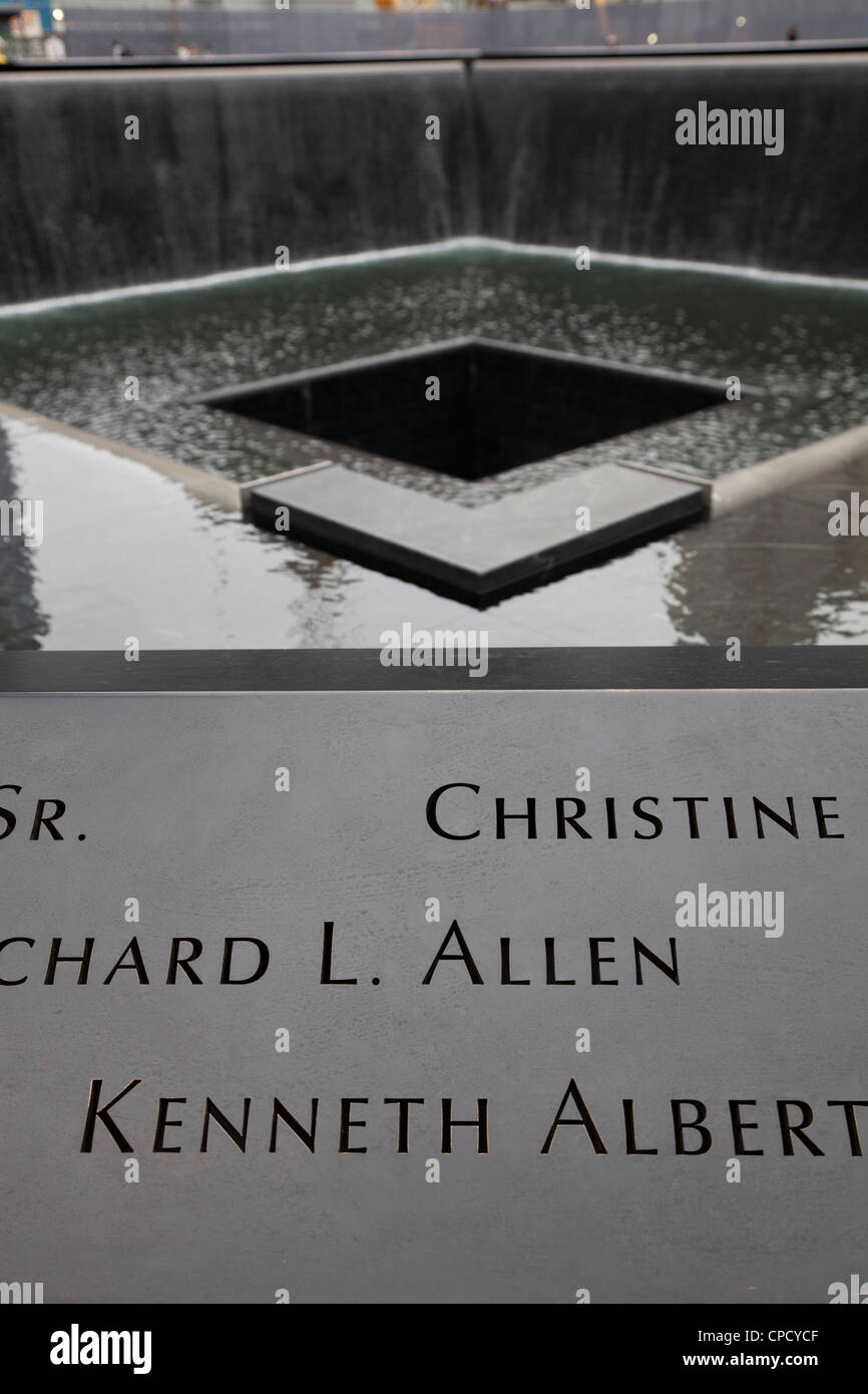 National September 11 Memorial at the World Trade Center site, Manhattan, New York City Stock Photo