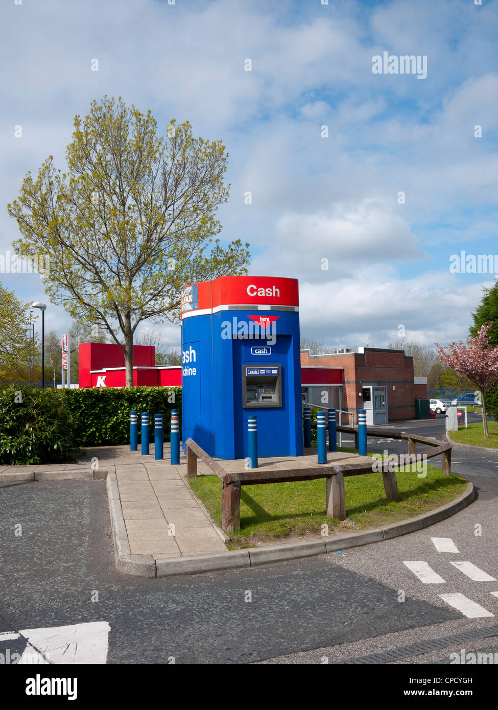 Isolated ATM. Chadderton Oldham, Greater Manchester, UK. Stock Photo