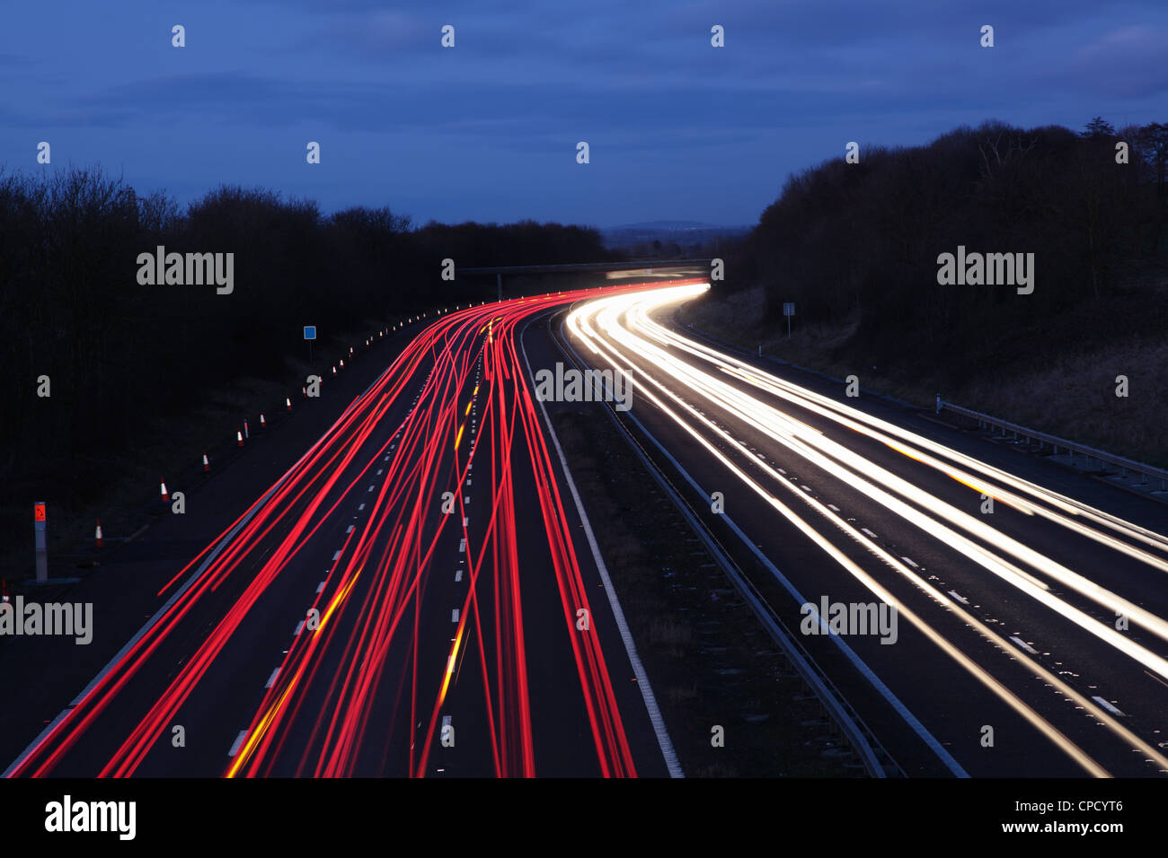 Car light trails Stock Photo Alamy