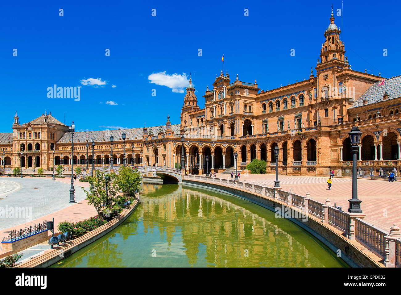 Europe, Spain Andalusia, Sevilla, Plaza de Espana Stock Photo