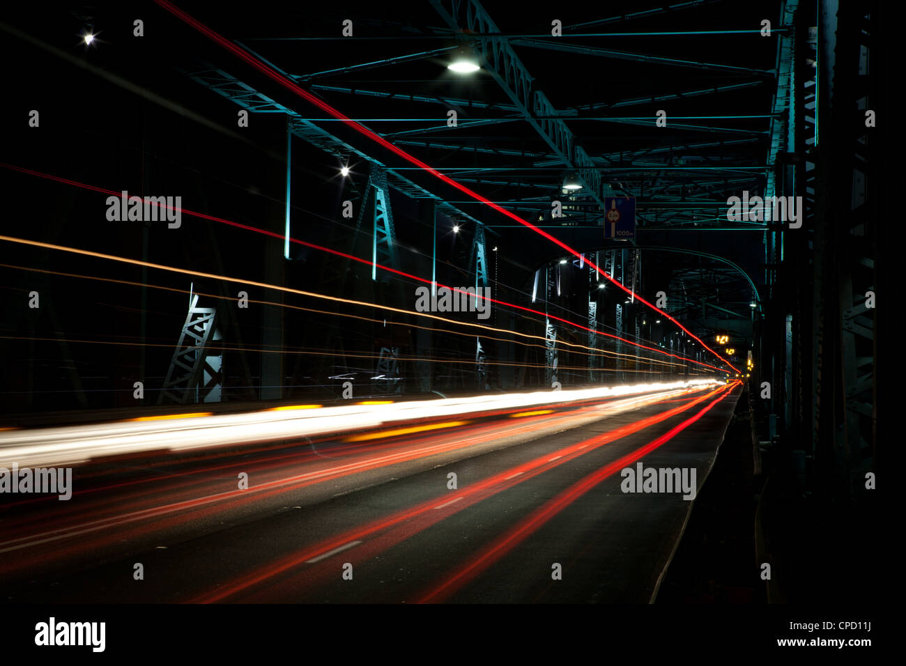 Streaming Lights at Night Stock Photo - Alamy