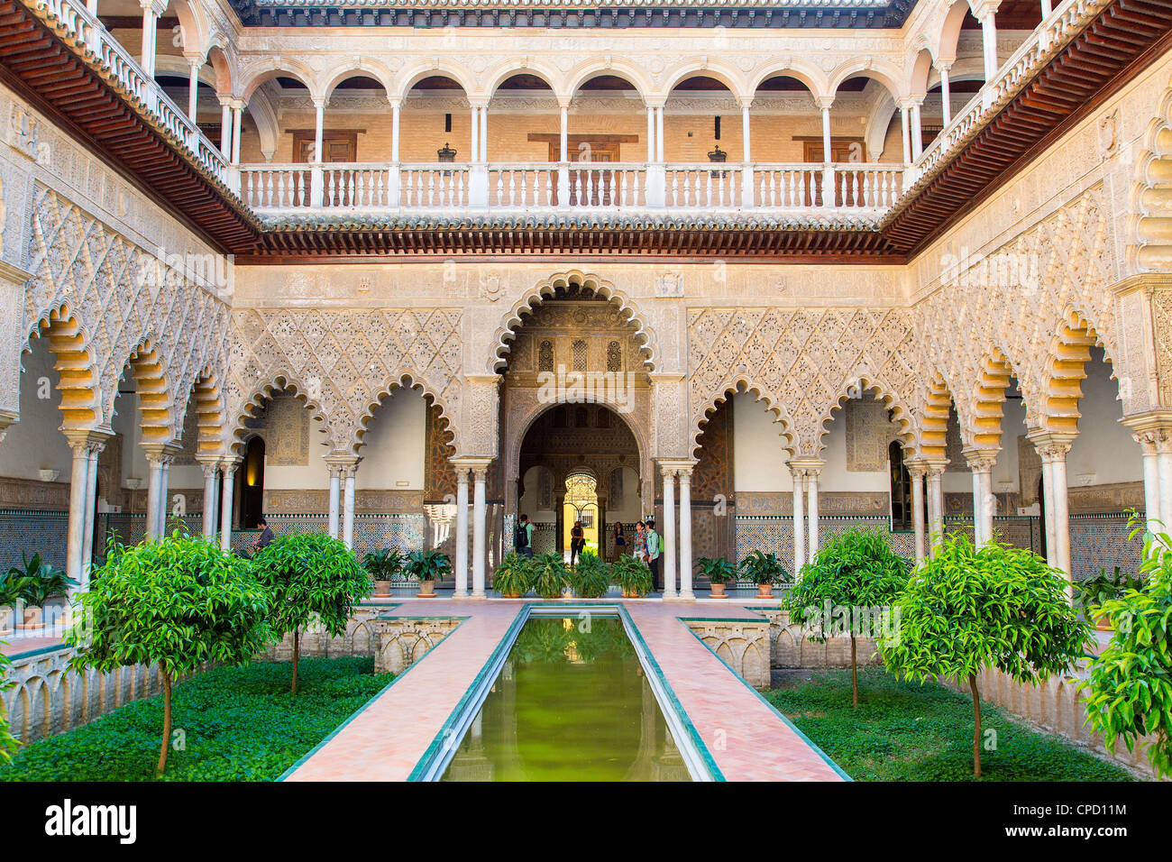 Spain, Andalusia, Seville, Barrio Santa Cruz, Alcazar Palace Stock Photo