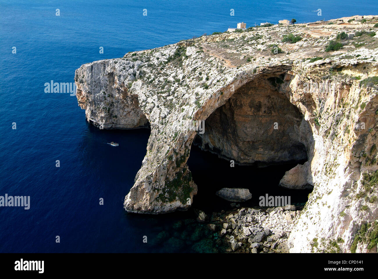 Blue Grotto near Zurrieq, Malta, Mediterranean, Europe Stock Photo